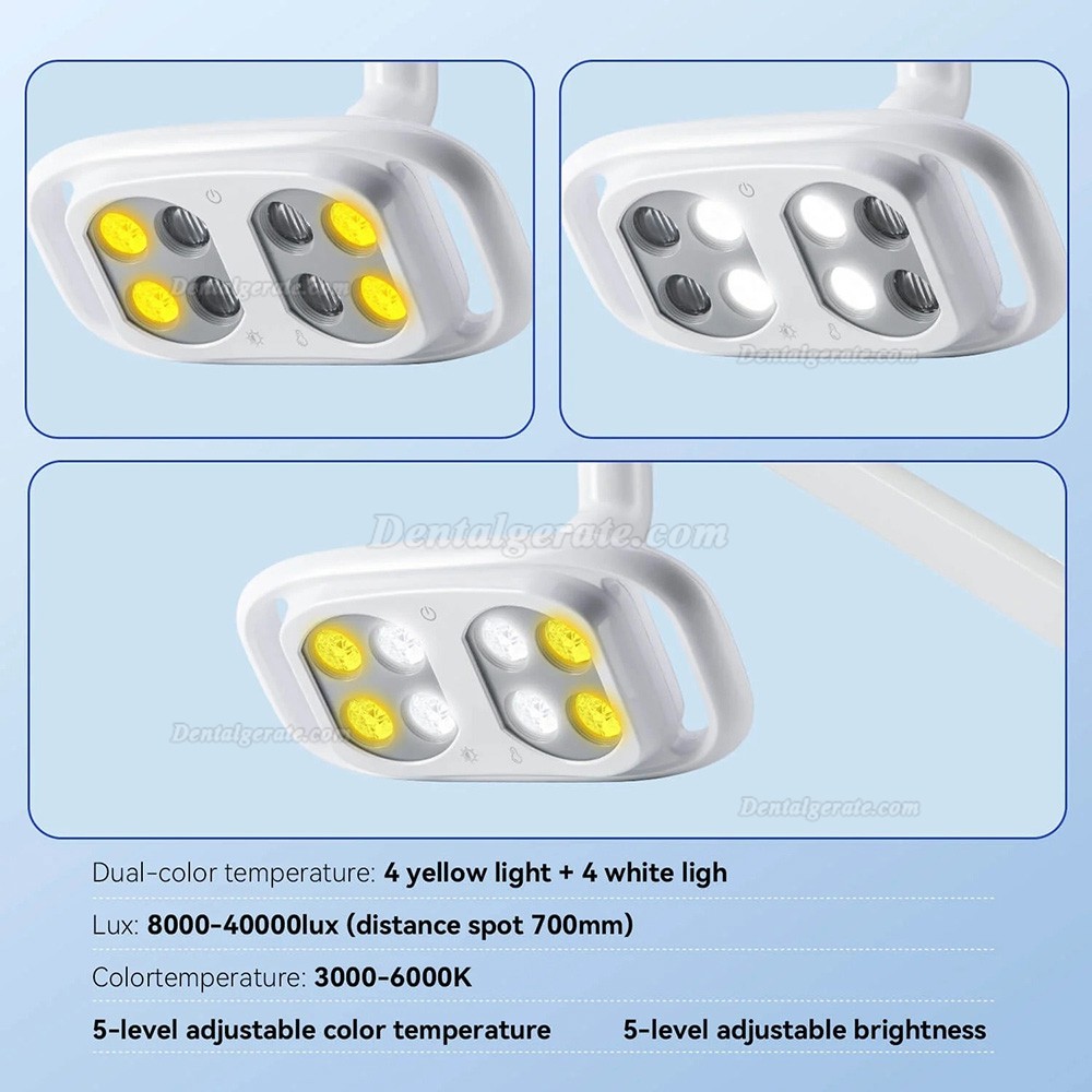 Zahnarztlampe 8 LEDs, 10 W, zweifarbig einstellbar mit infrarot-induktive